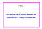 Biblioteka nieczynna 10 listopada