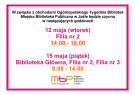Godziny otwarcia w Ogólnopolskim Tygodniu Bibliotek
