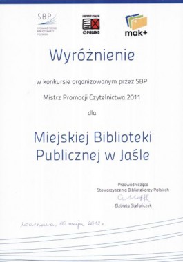 MBP w Jaśle w gronie ośmiu najaktywniejszych bibliotek w Polsce!