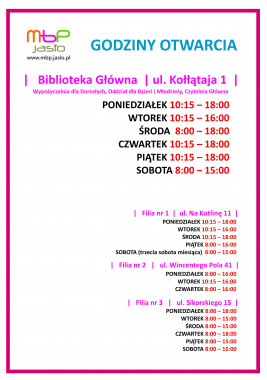 Godziny otwarcia Biblioteki po wakacjach