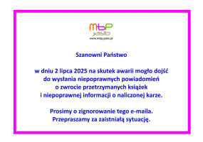 Awaria systemu - informacja