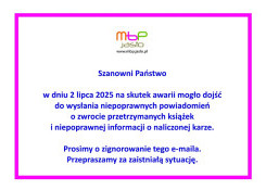 Awaria systemu - informacja