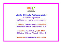 Godziny otwarcia w okresie świątecznym