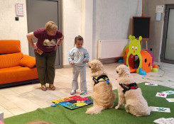 Cztery łapy, setki uśmiechów – dogoterapia w jasielskiej bibliotece